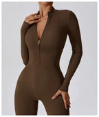 Yoga Jumpsuit Long Sleeved Zipper Rompers THRIXINE