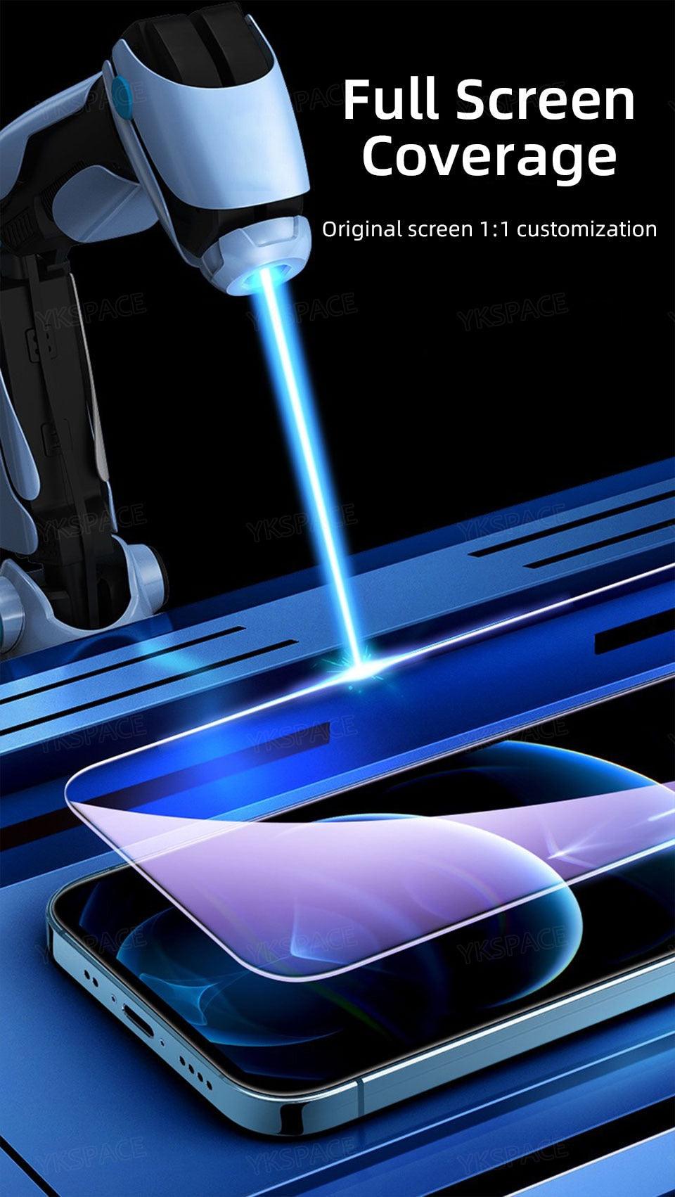2Pcs Anti Blue Ray 9H Tempered Glass for iPhone X XS MAX XR 11 12 13 mini 14 Pro Max 6 6S 7 8 Plus SE 2020 Screen Protector Film Anti Blue Light Tempered Glass Screen Protector for iPhone Stevvex