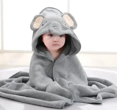Toddler Bathrobe Infant Bath Towel Boy Girl Blankets Swaddle With Hood Cartoon Coral Fleece Towel Blanket Newborn Kids Bedding Lootquake LLC