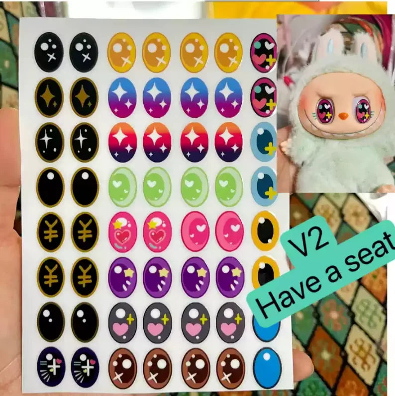 17cm Labubu V1v2 Custom Gorgeous And Exquisite Eye Stickers Eyelash Stickers Vinyl Dolls Makeup Diy Tools Accessories Lootquake LLC