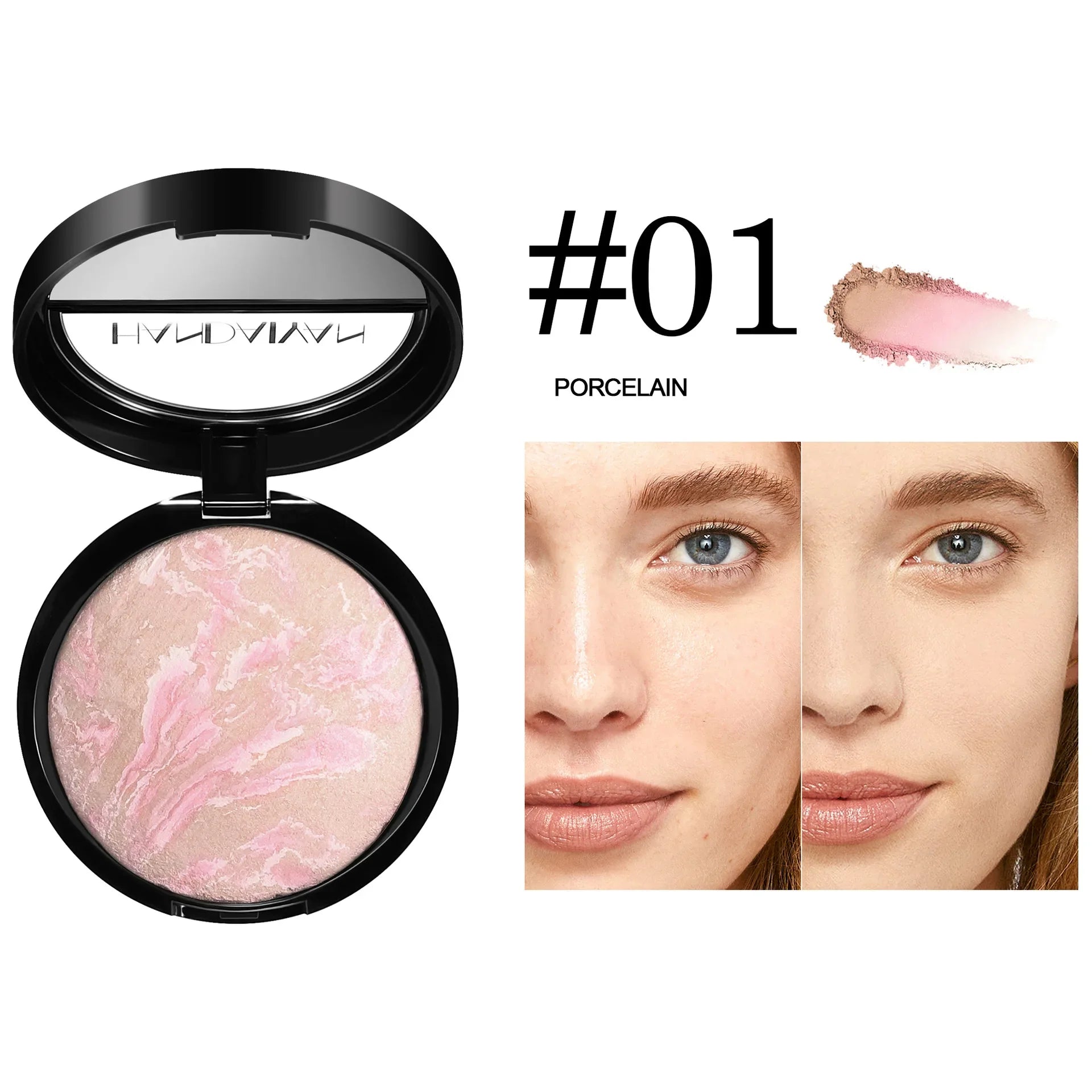7 Colors Baked Duo Powder Matte Finishing Face Foundation Setting Powder Compact Waterproof Full Coverage Makeup Setting Base Lootquake LLC