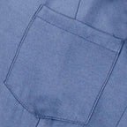 2024 Women New Lapel Pocket Splicing Casual Short Sleeved Solid Color Large Swing Denim Dress Loose Single Breasted Shirt Dress