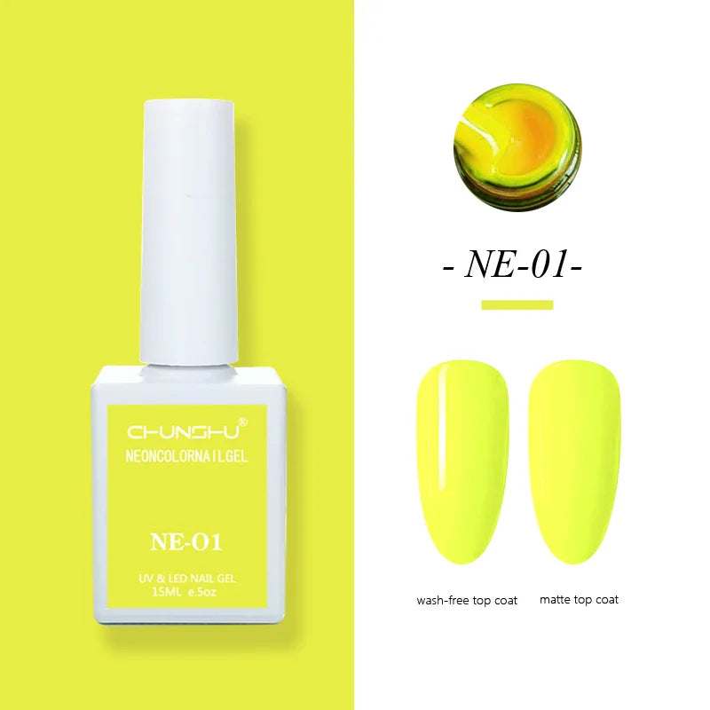 CHUNSHU 15ml Fluorescence Gel Nail Polish Semi Permanent UV/LED Nail Gel Long Lasting Varnish For Nails Art Manicures Soak Off Lootquake LLC