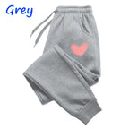 Women Cute Heart Printed Sweatpants THRIXINE