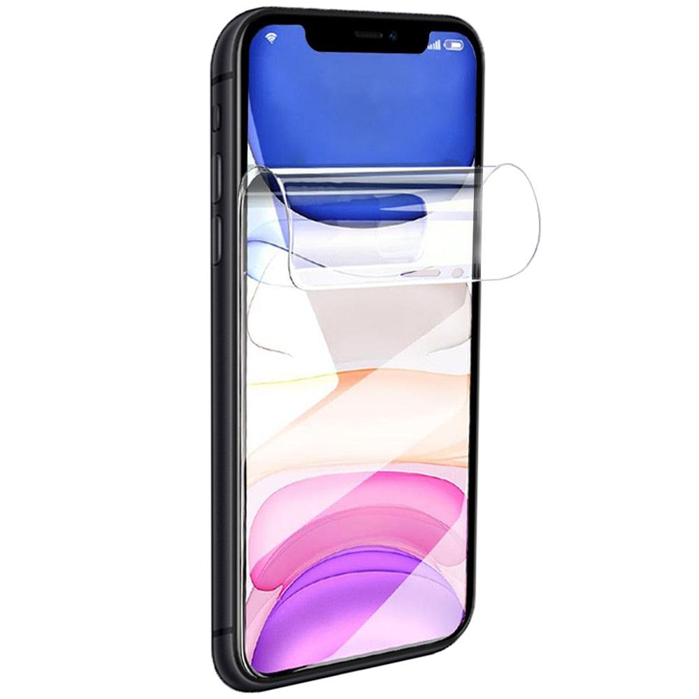 3PCS Soft Film For iPhone 13 Mini 12 14 11 Pro Max Screen Protector For iPhone 14 8 6s 7 Plus XR XS SE 3 2022 Gel Film Ultra Impact Protection 3D Curved Edge for Full Coverage Screen Protector Stevvex