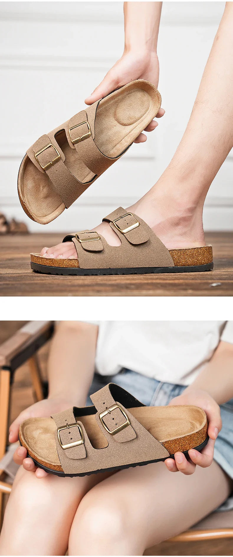 Brand Men Women Sandals Summer Designer Couple Cork Clogs Sandals Luxury Classic Unisex Mules Beach Slide With Adjustable Buckle Lootquake LLC