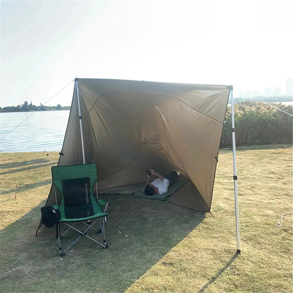 4x4m 4x3m 3x3m 19 Hang Points Tent Tarp Survival Sun Shelter Shade Canopy Outdoor Backpacking Waterproof Camping Awning SunShade