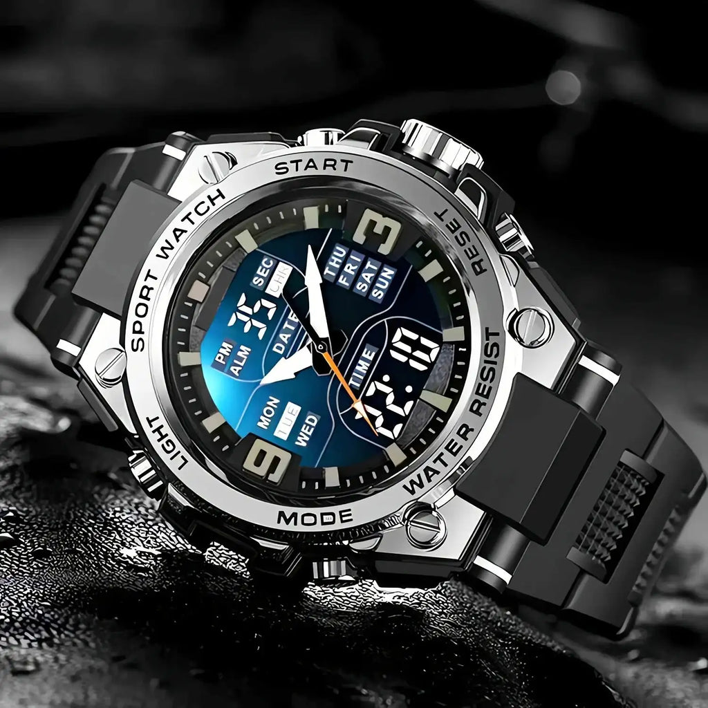 [Men's Digital Chronograph Watch] Multi-sport Chronograph Watch Men's Digital Quartz Watch With Alarm Luminous Date The Ideal Gi