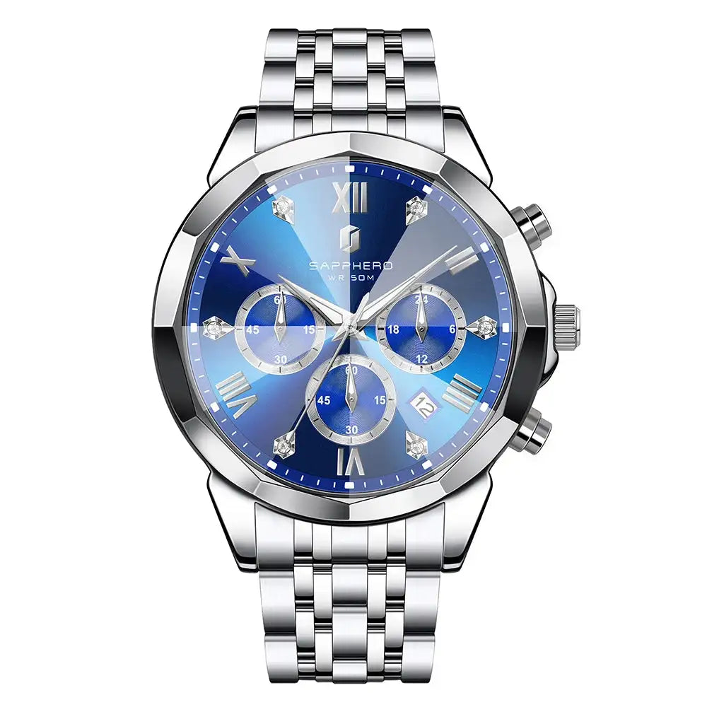 SAPPHERO Men Watch Diamond Mirror Luxury Waterproof Watch 2025 New Quartz Watch Diamond Dial Clock Gift Wristwatch Reloj Hombr