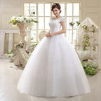 Plus size Vestidos De Novia Real Photo Red pure White Lace O-neck Sequins Wedding Dresses Cheap Princess Bride Gowns Frock HS587