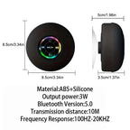 Waterproof Bluetooth Speaker with Colorful LED Lights, Strong Suction Cup & Phone Holder, Portable Mini Speaker for Outdoor/Show Lootquake LLC