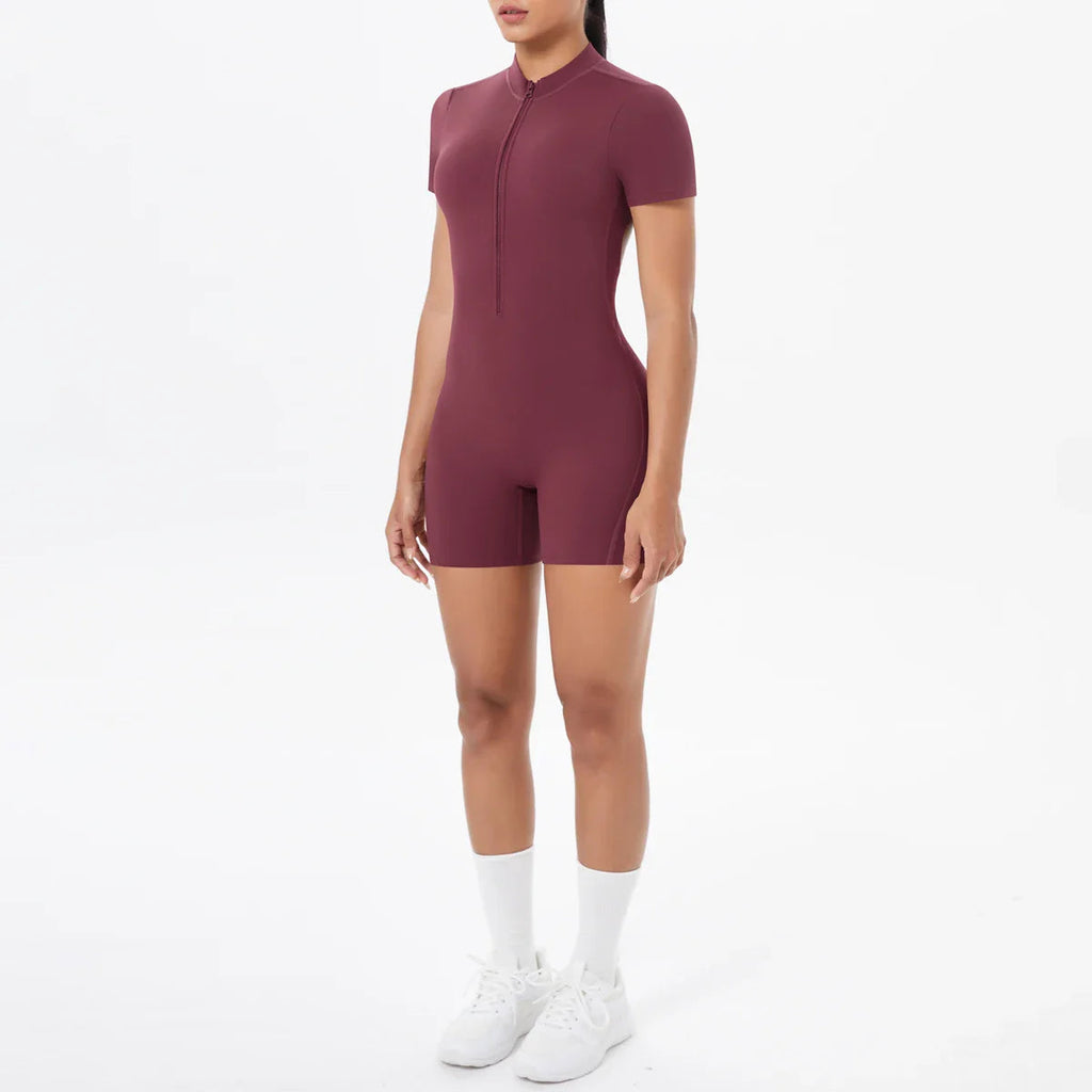 FlexiFit Backless Zip Jumpsuit - Women's Yoga Wear THRIXINE