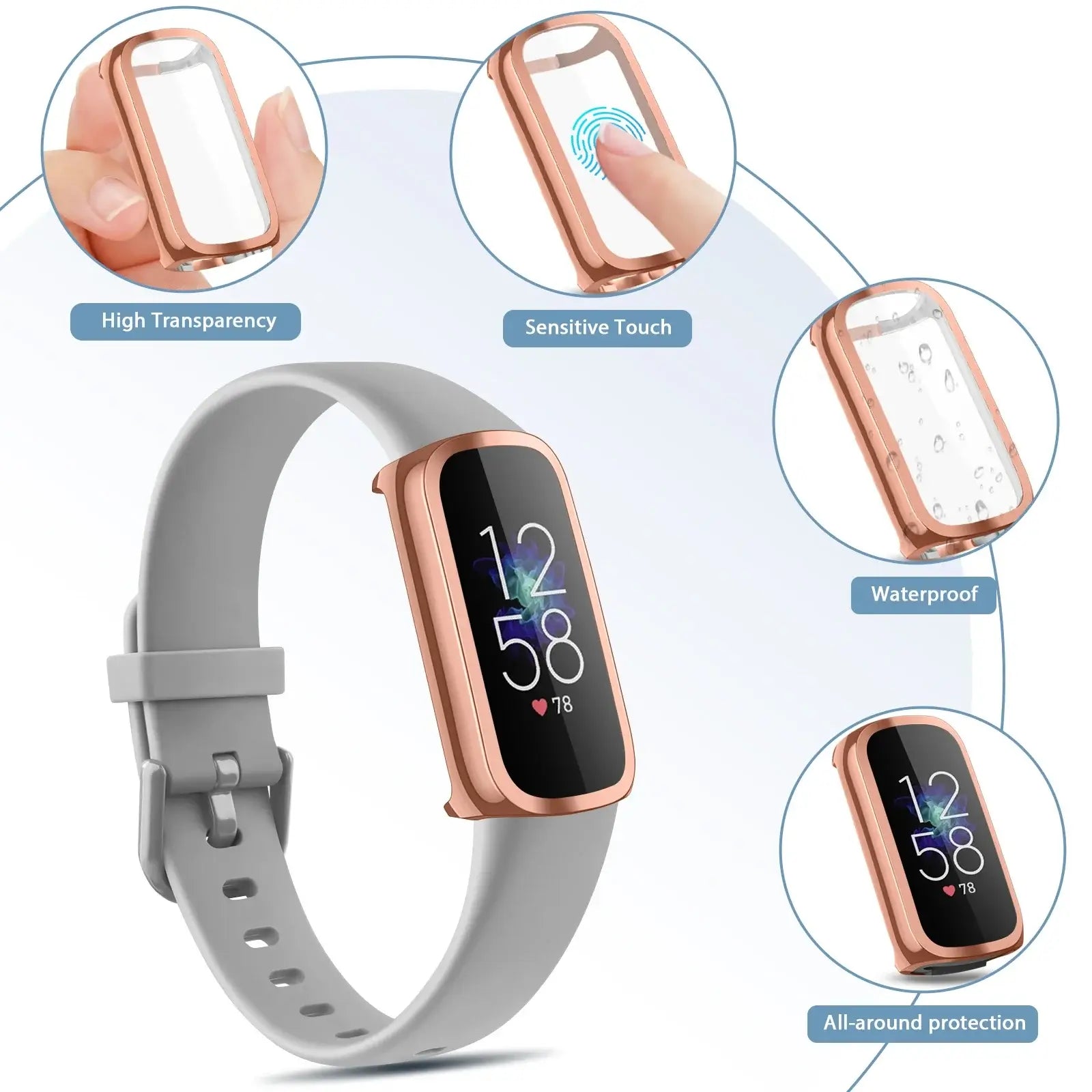 Fitbit Luxe Case and Screen Protector - Premium Protection - SJB-DIAMOND ELITES