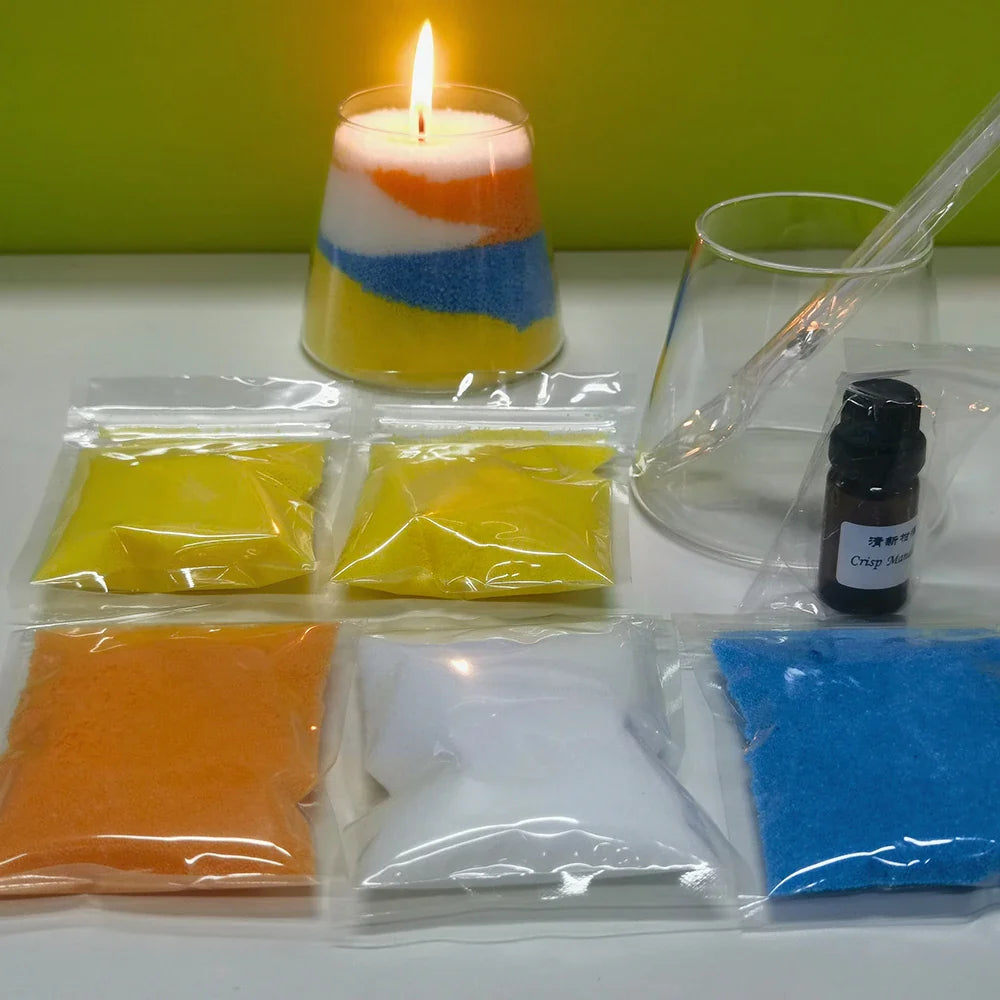 FPOO Scented Candle Making Kit DIY Handmade aromatic Paraffin mold Candle Wick Sand Painting Making Tools Home Decoration Candle