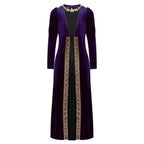 Girls Velvet Medieval Princess Dress Long Sleeve Renaissance Retro Robe Ancient Roman Long Dress for Halloween Carnival Party