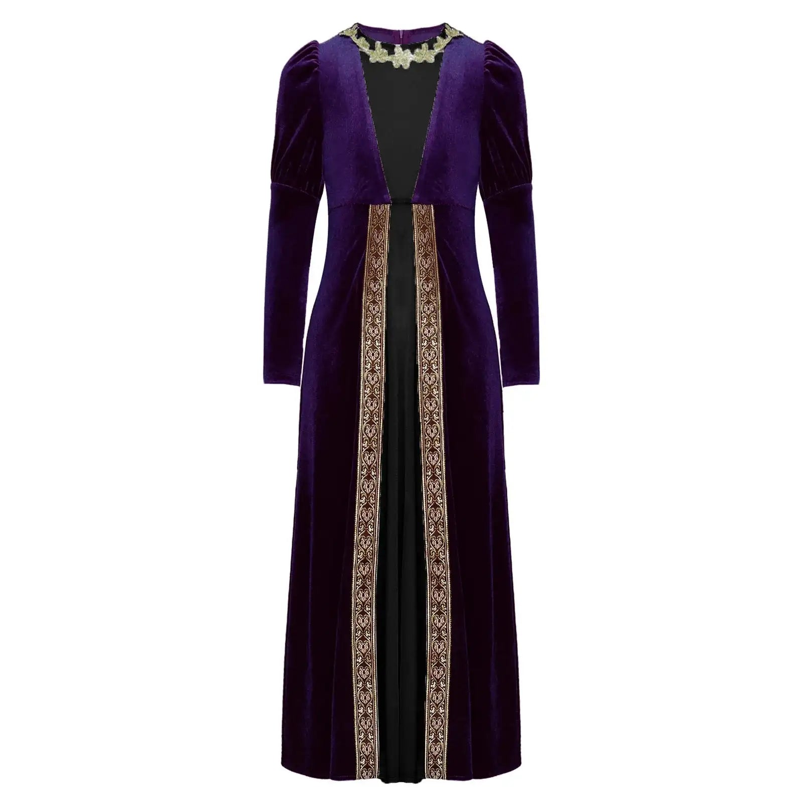 Girls Velvet Medieval Princess Dress Long Sleeve Renaissance Retro Robe Ancient Roman Long Dress for Halloween Carnival Party