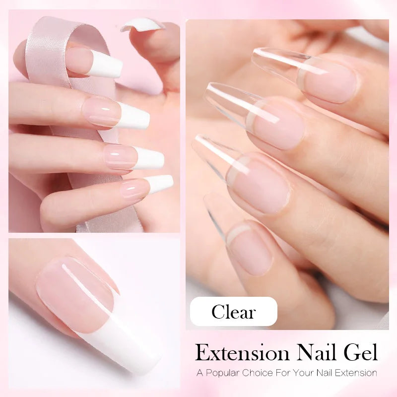 BORN PRETTY 60/30ml Hard Jelly Extension Nail Gel Polish French Nails Nude Pink White Clear Nail Supplies Gel for extension Lootquake LLC