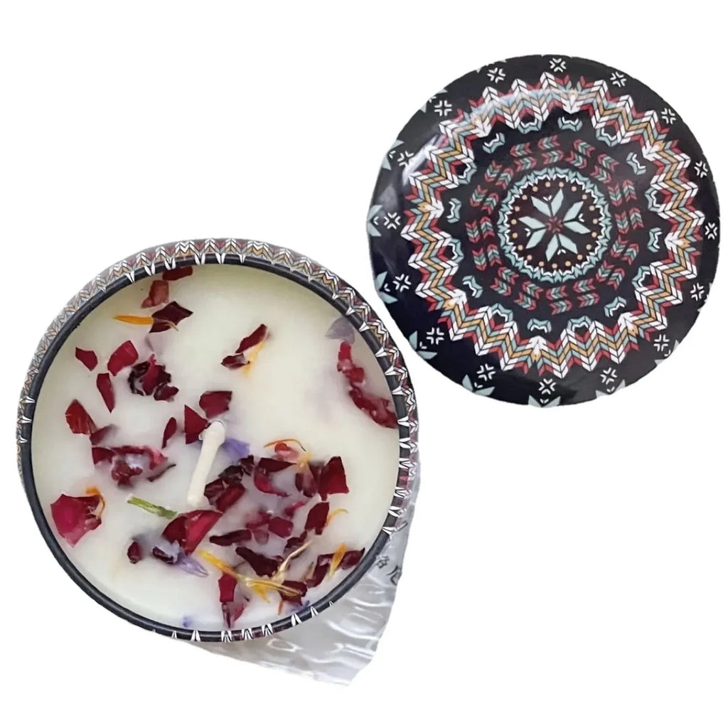 Soybean wax dried flower scented candle? Wedding companion gift birthday gift floral fragrance incense candle Lootquake LLC