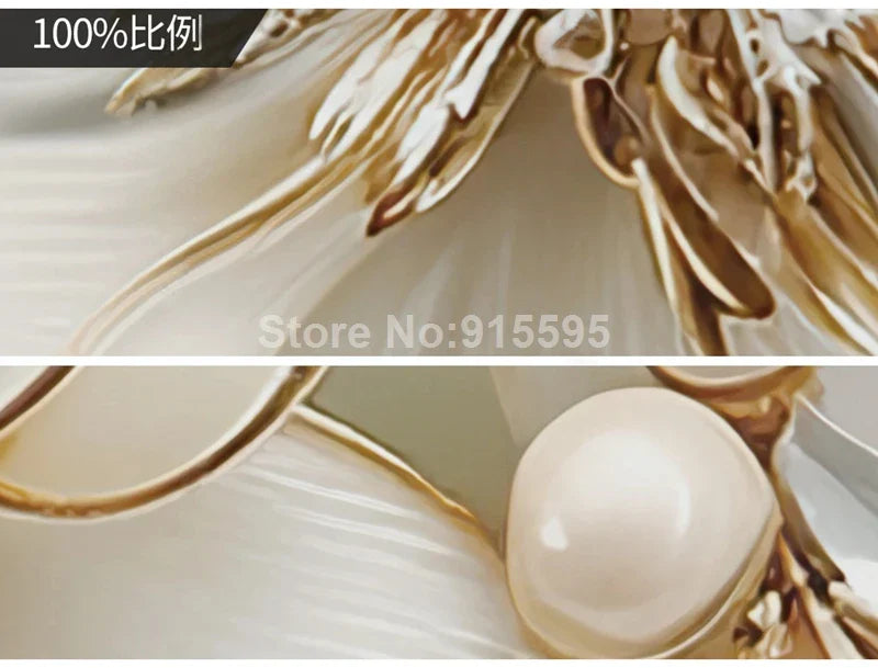 Custom Large Size Modern Wallpaper 3D Embossed Flowers Jewelry Mural Paper TV Background Wall Living Room Decor Home Improvement Lootquake LLC