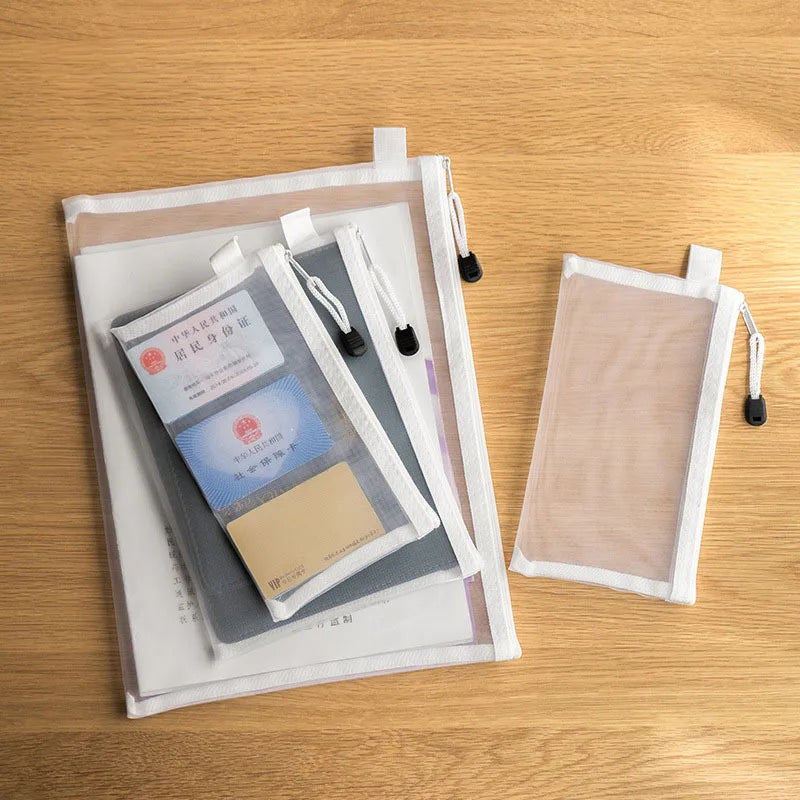A4/A5/A6 Mesh Zipper Pouch Document Bag Waterproof Zip File Folders School Office Supplies Cosmetic Makeup Bags Lootquake LLC