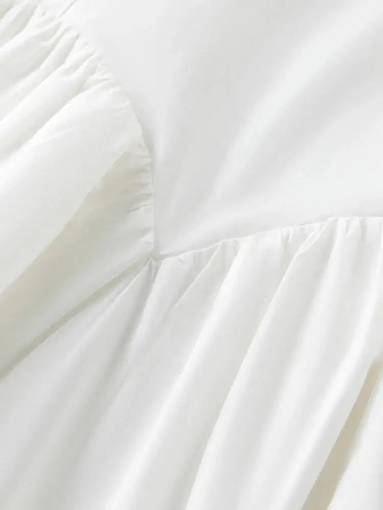 FSLE French White Suspender Long Dress 100% Cotton 2024 Summer New Loose Temperament Ankle-Length Female Dresses 24FS12048