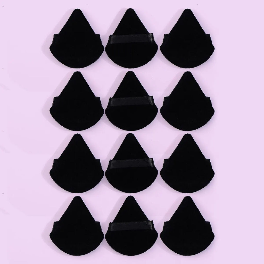MAANGE 10/12 Pcs Triangle Powder Puff Wet Dry Use For Loose Powder Liquid Cosmetic Soft Plush Powder Puff Makeup Foundation Lootquake LLC