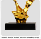 Abstract Art Sculpture Electroplating Transparent Resin Craft Model Modern Home Decor LivingRoom Office Desktop Statue Ornaments Lootquake LLC