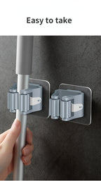 2/4PCS Home Storage Rack Bathroom Suction Hanging Pipe Traceless Hooks Wall Mounted Mop Organizer Holder Waterproof Broom Hanger Lootquake LLC