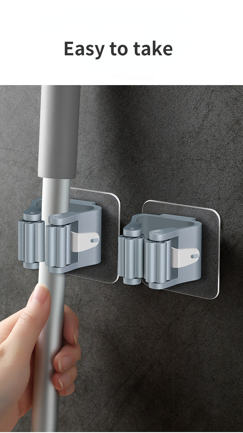 2/4PCS Home Storage Rack Bathroom Suction Hanging Pipe Traceless Hooks Wall Mounted Mop Organizer Holder Waterproof Broom Hanger Lootquake LLC