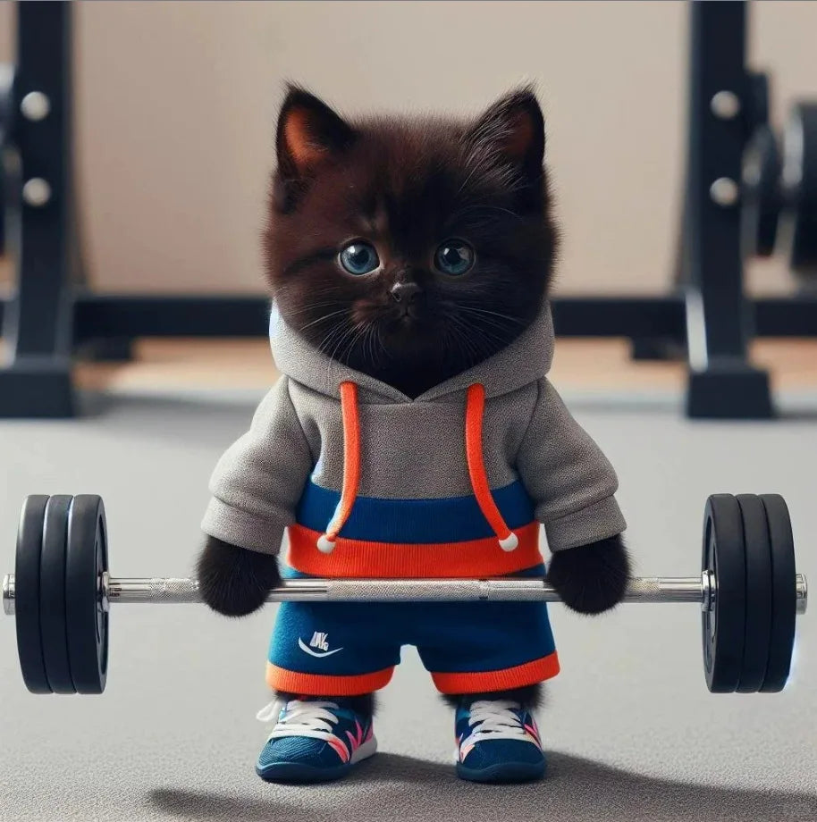 Cute Fitness Cat Sculpture. Cute Fitness Cat Sculpture Home Decor  Desk Decor Lootquake LLC