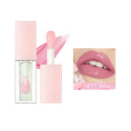 Pearlescent Pink Glitter Lip Oil Lustrous Color Changing Lip Gloss Moisturizing Makeup Lip Balm Mirror Glass Lip Glaze Cosmetics
