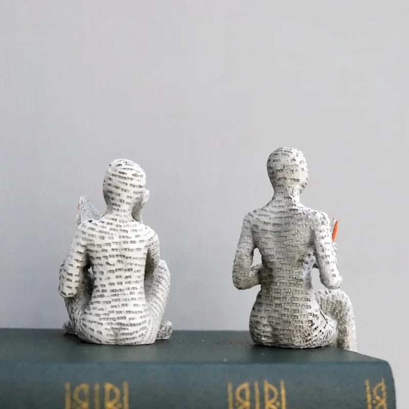 Creative Thinker Statue Artistic Reading Woman Modern Design for Home Office Bookshelf TV Cabinet Decoration and Desk Ornament