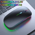 Wireless Mouse Gaming Mouse Backlight USB Compatible RGB Rechargeable Mice Silent Backlit Ergonomic Gaming Mouse for Laptop PC Lootquake LLC