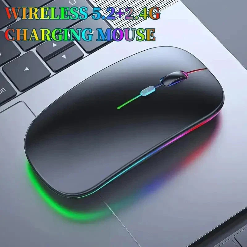 Wireless Mouse Gaming Mouse Backlight USB Compatible RGB Rechargeable Mice Silent Backlit Ergonomic Gaming Mouse for Laptop PC Lootquake LLC