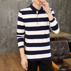 Male Sweatshirts 100℅ Cotton Pullover Stripe Business Formal Red Mens Polo Shirts Clothing Deals High Quality New Luxury Sale Xl