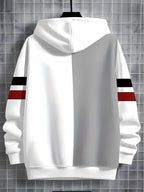 The 2025 autumn new children's casual hoodie with 3D line printing and fashionable color-blocking pullover Pi-Mart