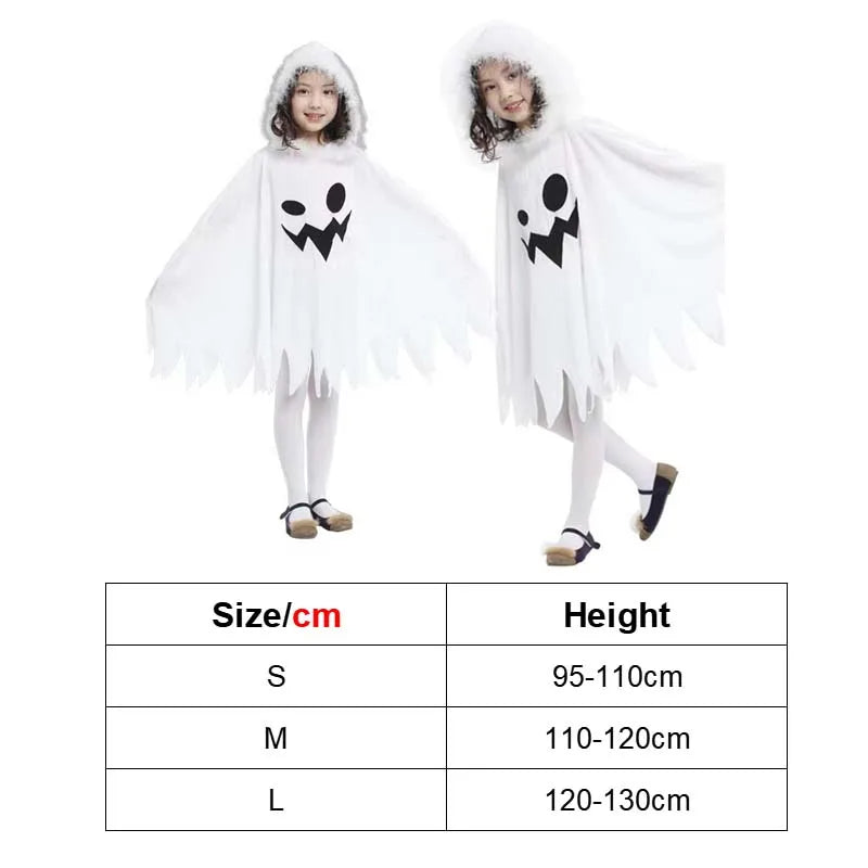 Halloween Cloak Toddler Kids Girls Boys Ghost Hooded Cosplay Costumes White Poncho Cape Christmas Dress Up Lootquake LLC