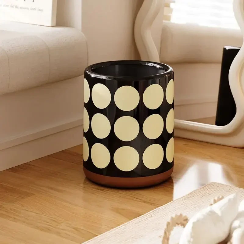 Trash Can Double Layer Large Trash Bin Living Room Modern Wastebasket Bedroom Kitchen Litter Bins Retro Garbage Bin Cleaning Lootquake LLC