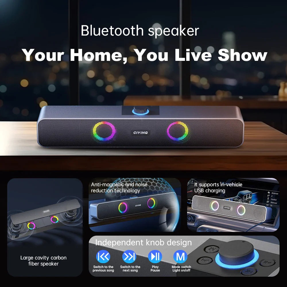 Bluetooth Speaker HD Sound Portable Playback AUX TF Card and USB LED Light Speaker Bluetooth 5.3 Wireless Loud Speaker amplified Lootquake LLC
