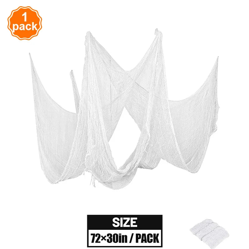 Halloween Decoration Black White Creepy Cloth Spooky Gauze Fabric Window Door Cover Scary Party Horror House Props Hallow Favors Lootquake LLC