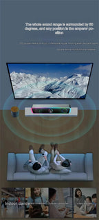 Bluetooth Speaker 4D Surround Soundbar Wired Computer Speakers Stereo Subwoofer Sound Bar for Laptop PC Theater TV Aux 3.5mm Lootquake LLC