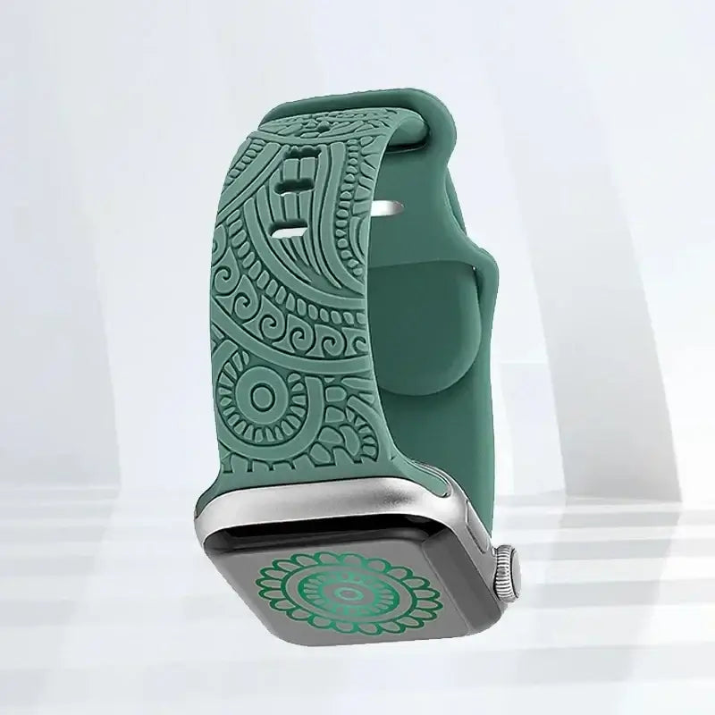 Apple Watch Silicone Strap - Stylish, Engraved Design - SJB-DIAMOND ELITES