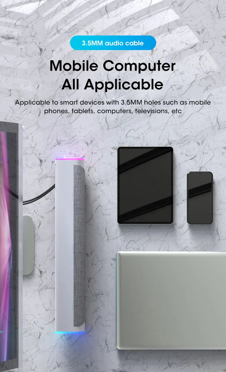 Wireless Bluetooth Speaker 4D Stereo Soundbar Home Surround Speakers for Laptop Projector PC Music Player Aux 3.5mm Wired USB Lootquake LLC