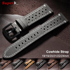 Motorola Moto Quick Release Leather Watch Band Breathable Vintage Strap