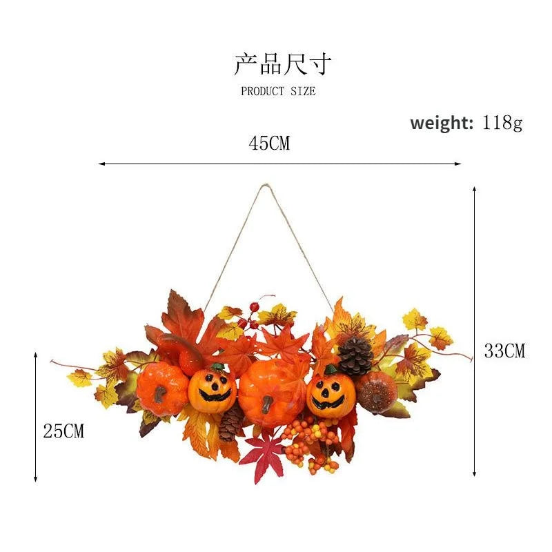 Halloween Decoration Maple Leaf Pumpkin Decorative Pendant Harvest Festival Wall Hanging Props Autumn Fall Decor Lootquake LLC
