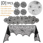 Halloween Decorations Set Spider Web Table Runner Fireplace Scarf Cover Tablecloth 3D Bats Wall Stickers Halloween Party Decor Lootquake LLC