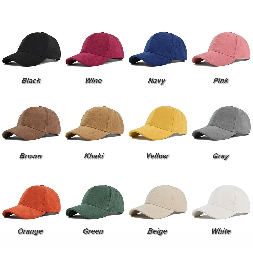 Solid Suede Retro Baseball Caps For Men Women Spring Autumn Street Snapback Hip Hop Hat Adjustable Faux Fur Sunscreen Visor Cap Lootquake LLC