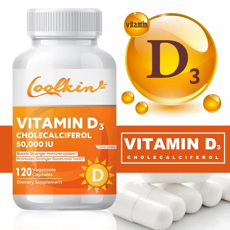 Vitamin D3 50000IU - Muscle Health, Strong Bones and Nervous System Health, Support Immune Lootquake LLC
