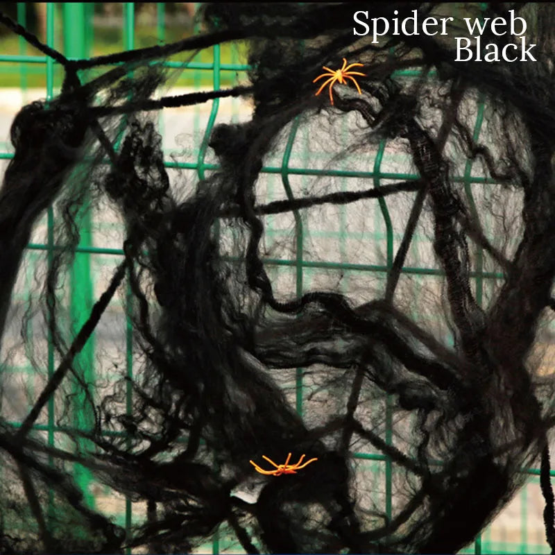 Halloween Decorations Artificial Spider Web Stretchy Cobweb Scary Party Halloween Decoration for Bar Haunted House Scene Props Lootquake LLC