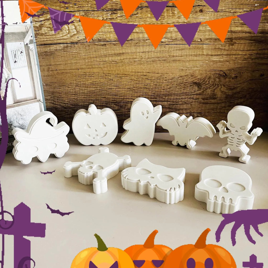 Halloween Decoration Diy Mold Skeleton Bat Mask Jack Ghost Silicone Mould Car Aromatherapy Plaster Doll Pinch Molds Lootquake LLC